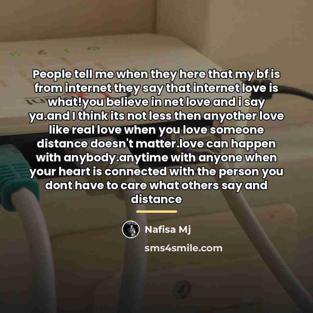 “People tell me when they here that my bf is…” quote by Nafisa Mj
