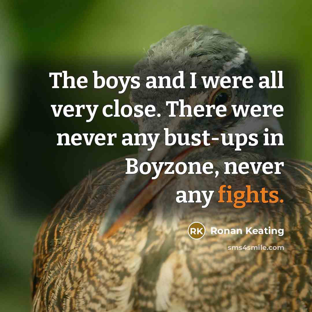 “The boys and I were all very close. There were…” quote by Ronan Keating