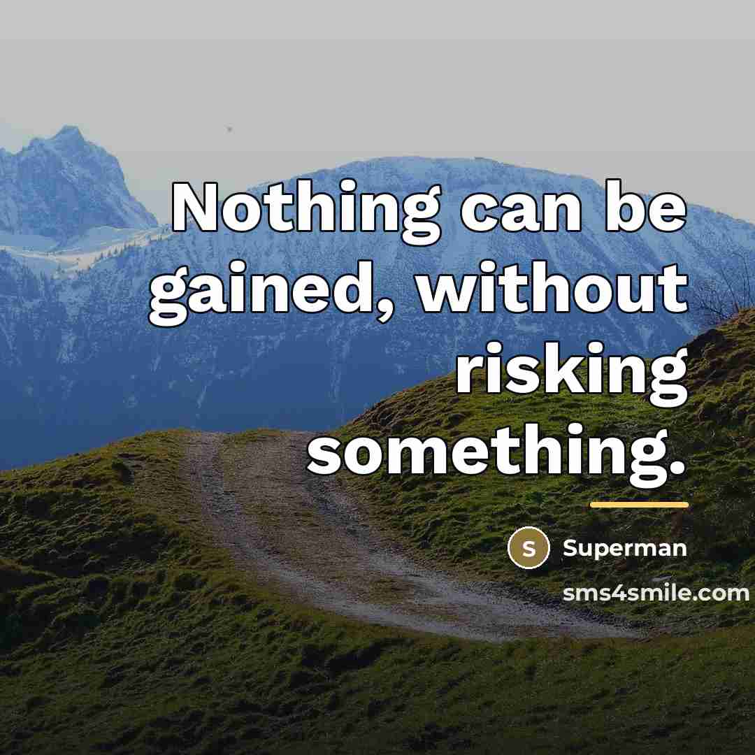 “Nothing can be gained, without risking something.…” quote by Superman