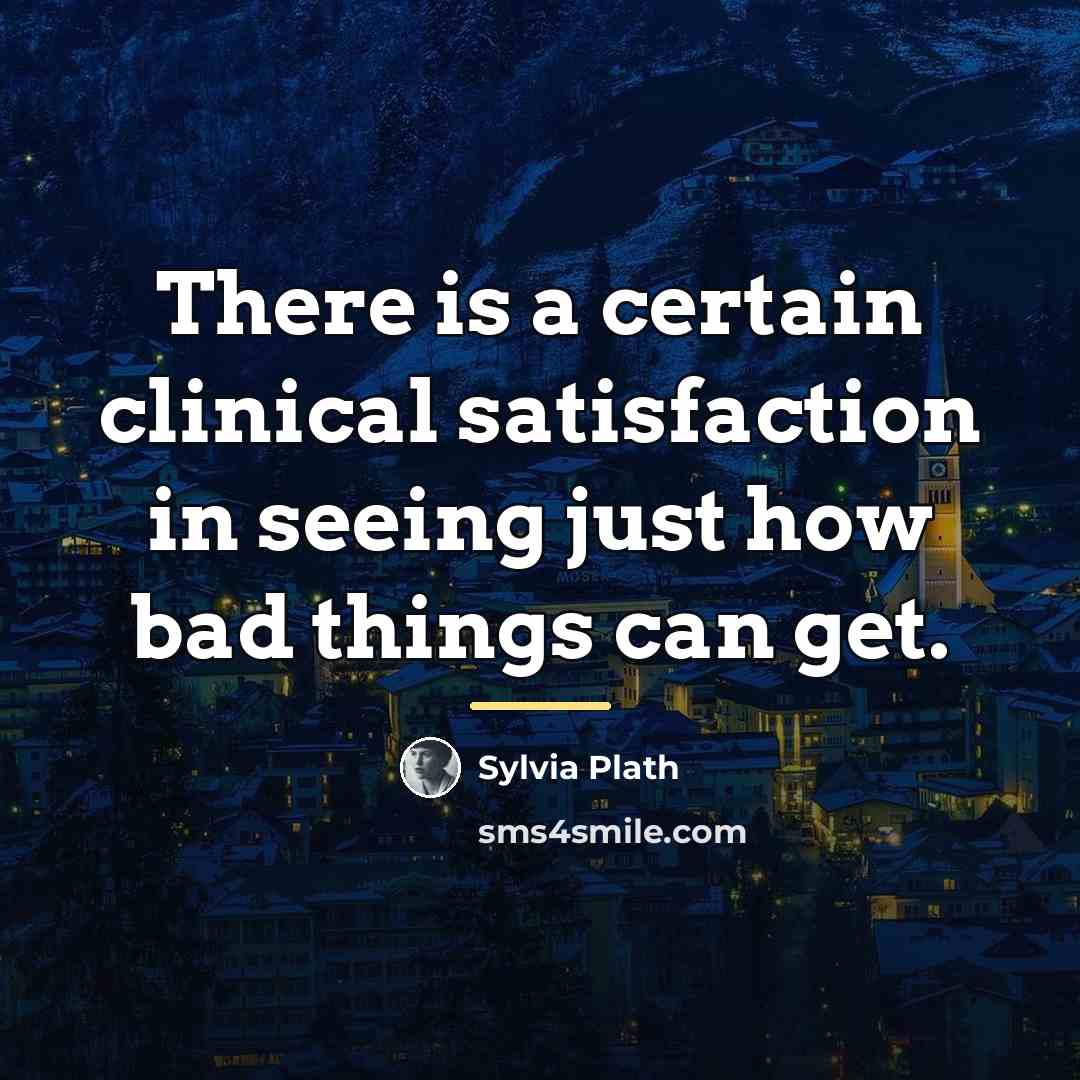 “There is a certain clinical satisfaction in seeing just how…” quote by Sylvia Plath