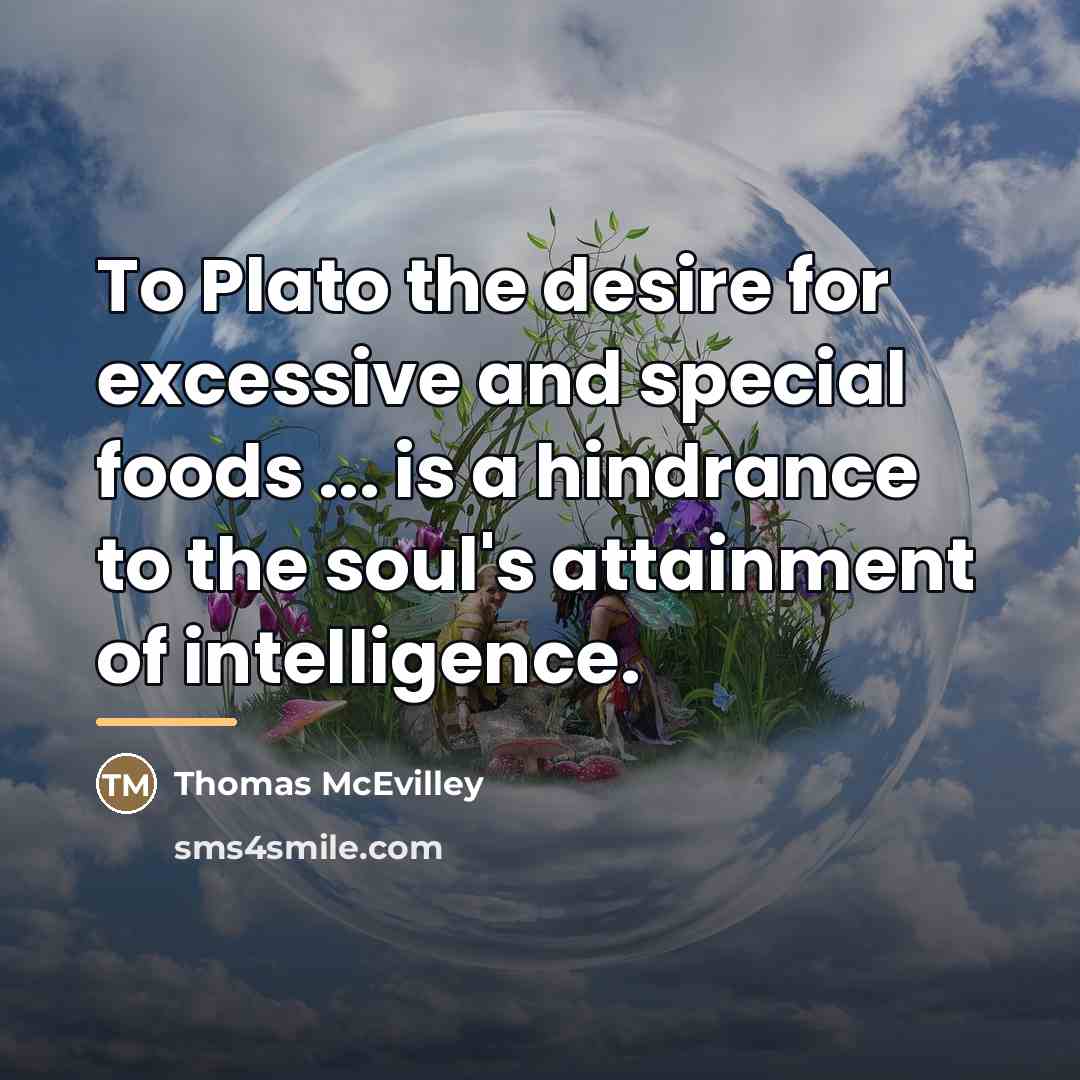 “To Plato the desire for excessive and special foods ...…” quote by Thomas McEvilley