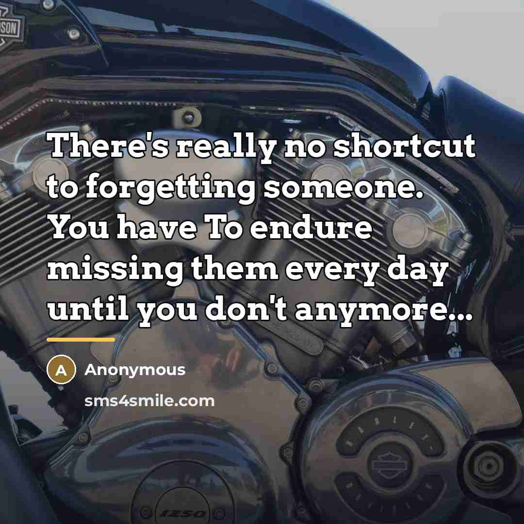 “There's really no shortcut to forgetting someone. You have To…” quote by Anonymous