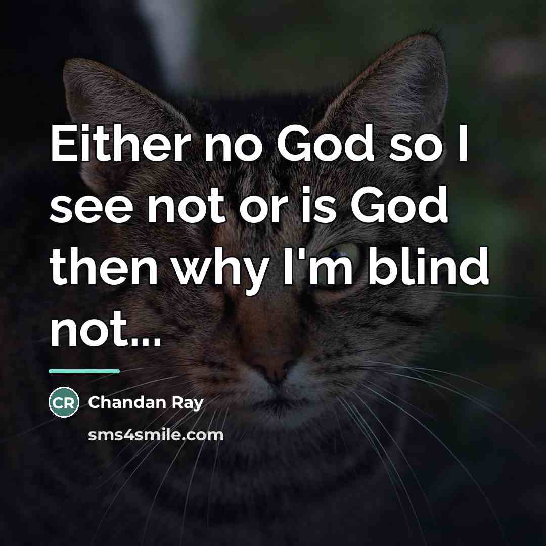 “Either no God so I see not or is God…” quote by Chandan Ray