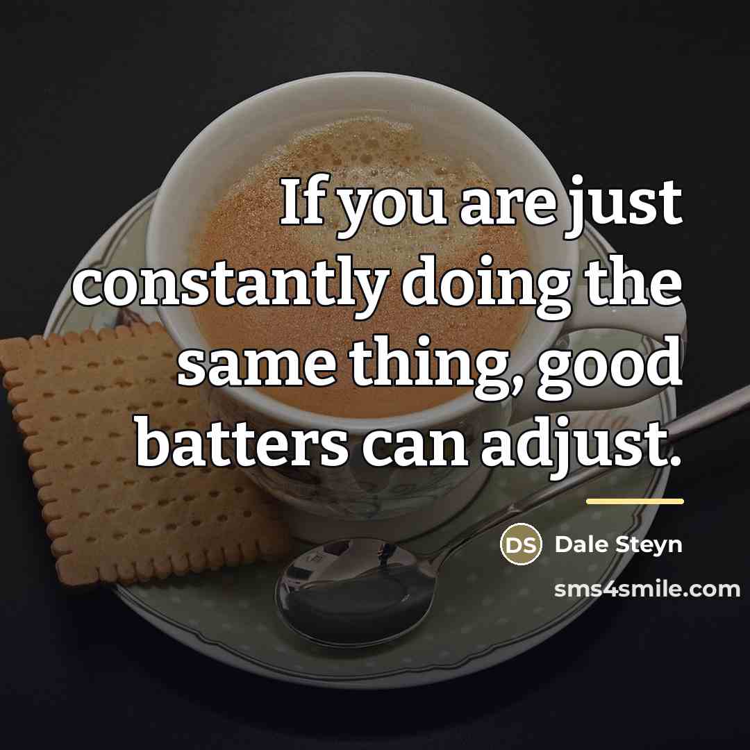 “If you are just constantly doing the same thing, good…” quote by Dale Steyn