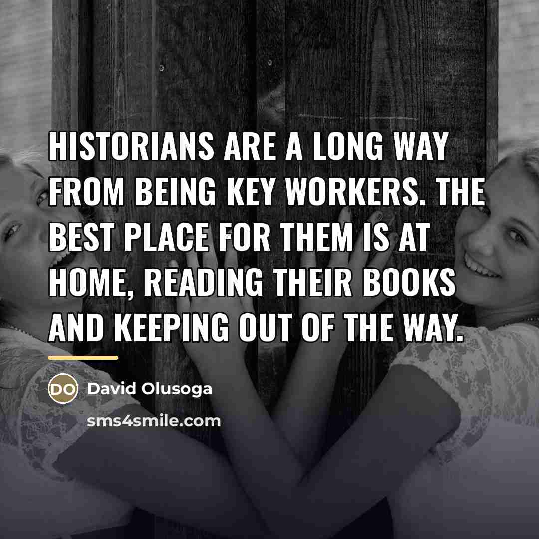 “Historians are a long way from being key workers. The…” quote by David Olusoga