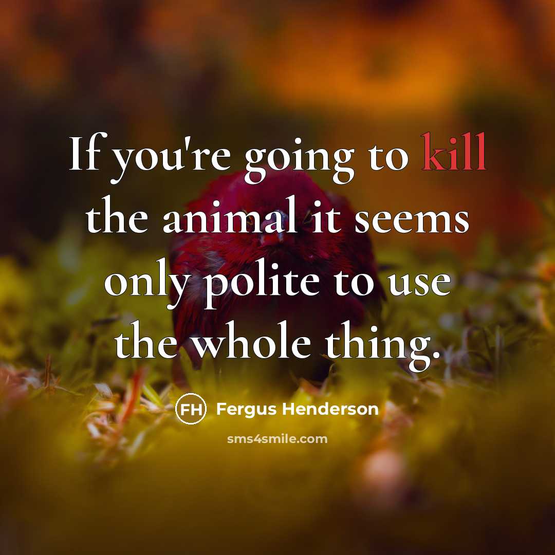 “If you're going to kill the animal it seems only…” quote by Fergus Henderson