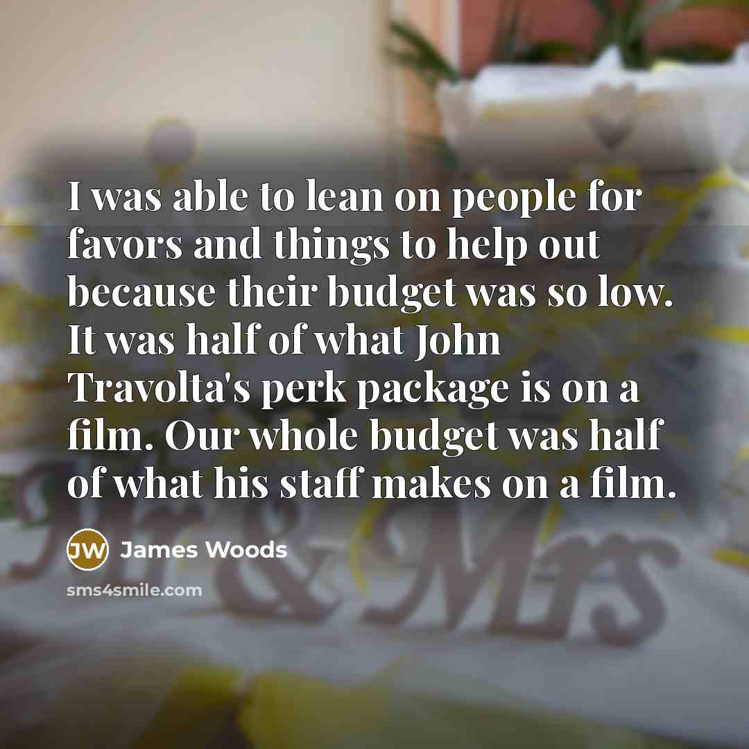 “I was able to lean on people for favors and…” quote by James Woods