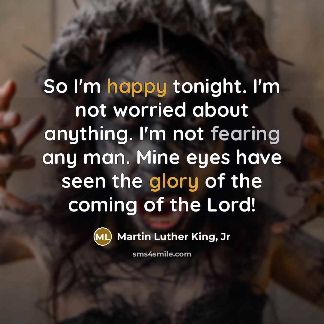 “So I'm happy tonight. I'm not worried about anything. I'm…” quote by Martin Luther King, Jr