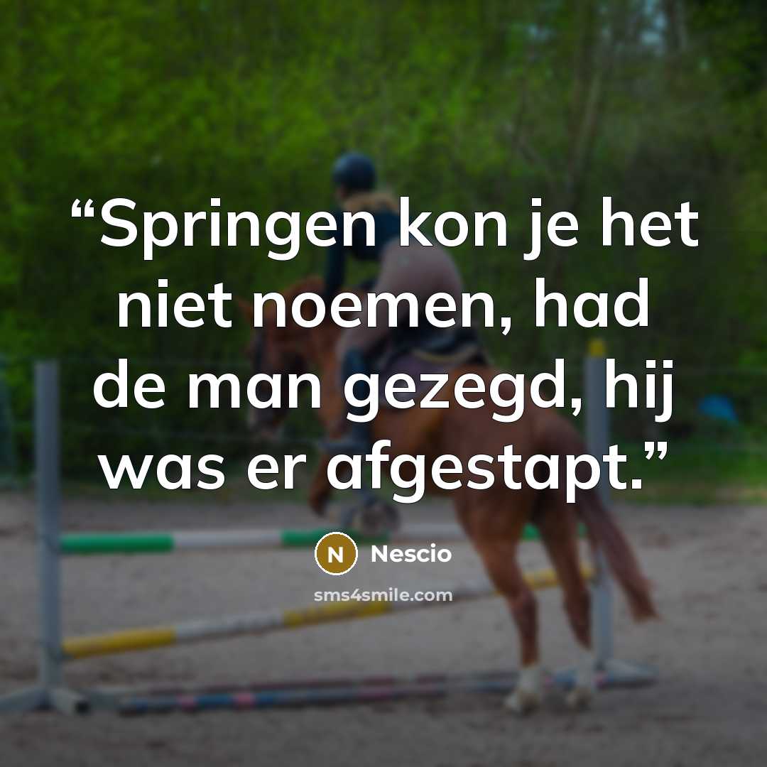 “Springen kon je het niet noemen, had de man gezegd, hij was er afgestapt.” quote by Nescio