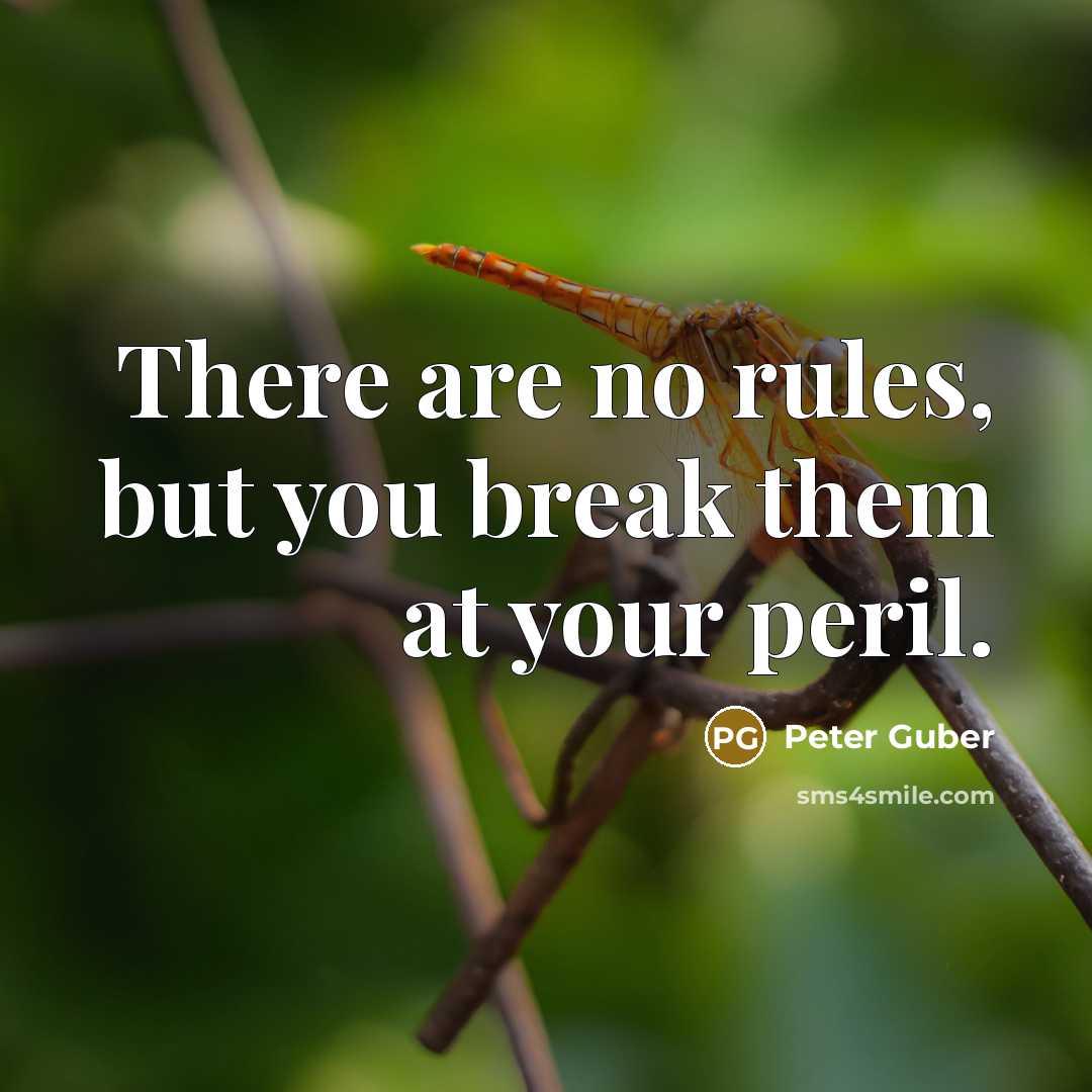 “There are no rules, but you break them at your…” quote by Peter Guber