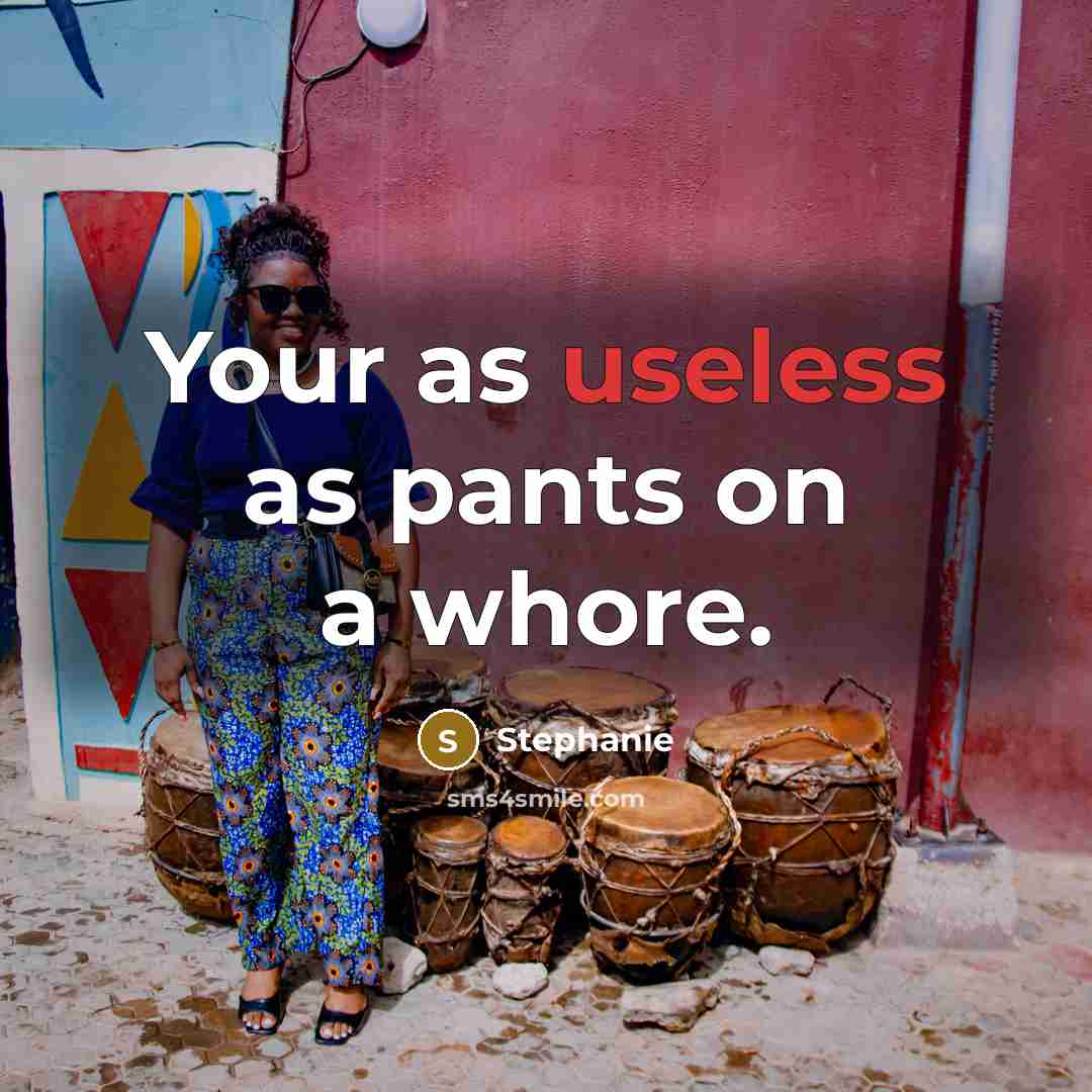 “Your as useless as pants on a whore.…” quote by Stephanie