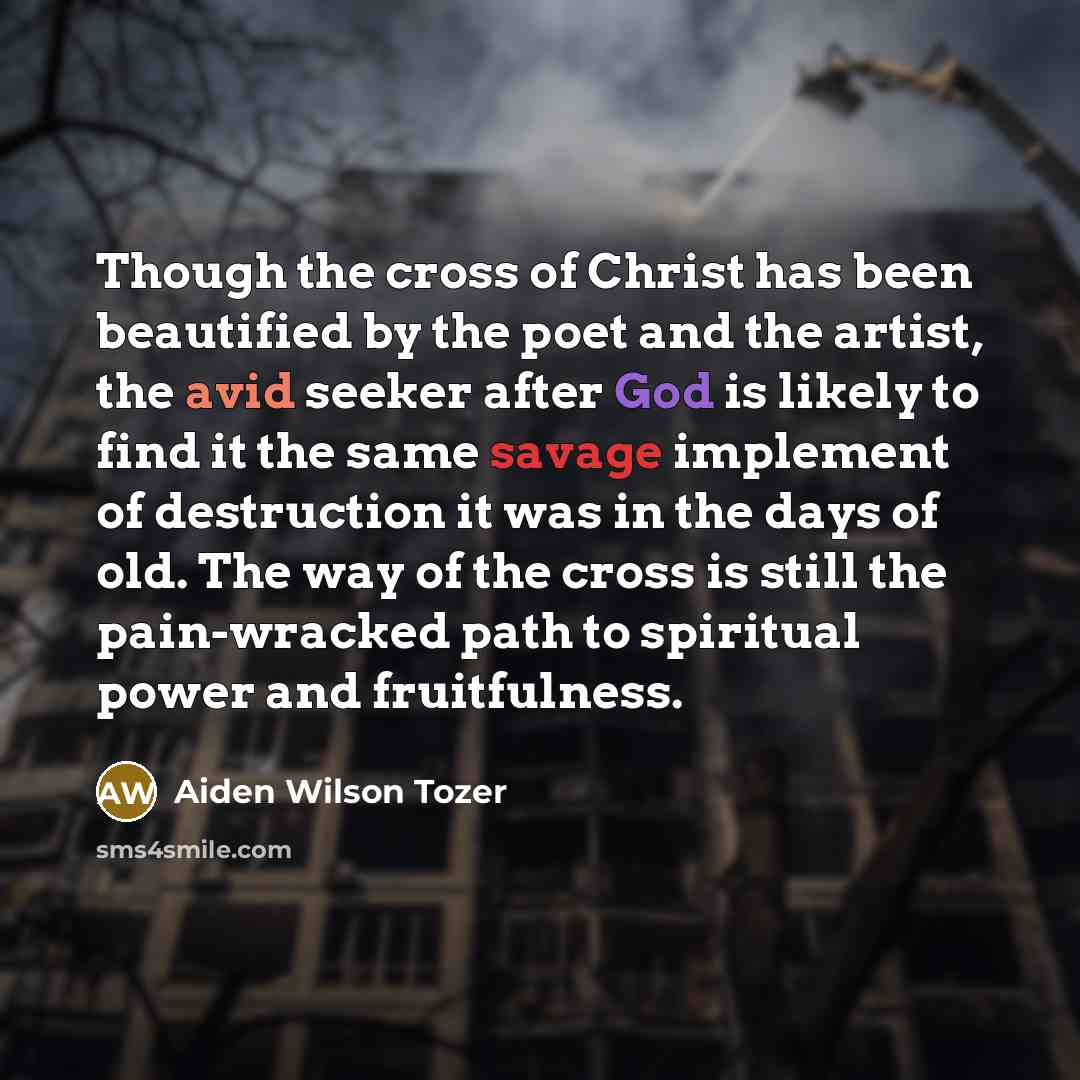 “Though the cross of Christ has been beautified by the…” quote by Aiden Wilson Tozer