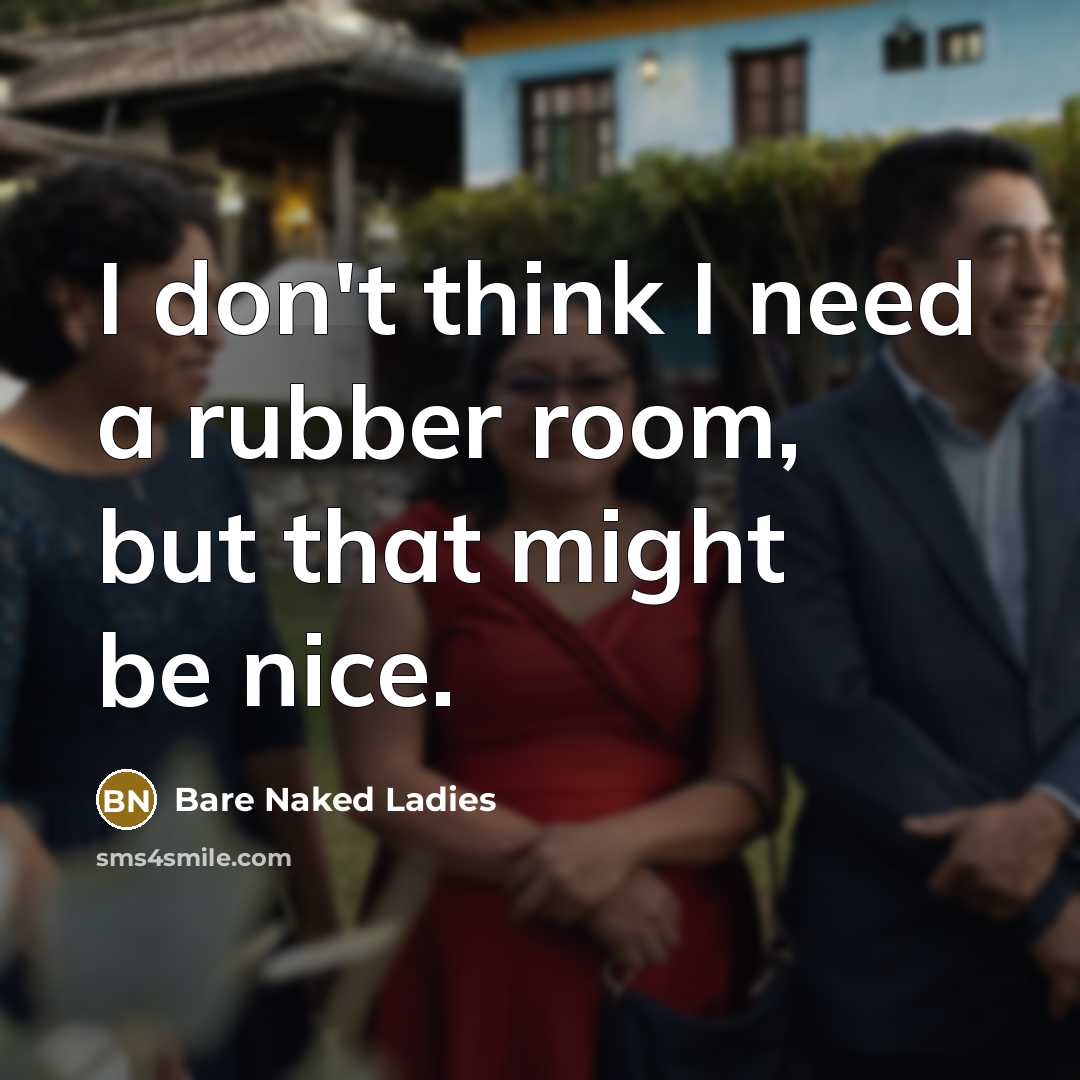 “I don't think I need a rubber room, but that…” quote by Bare Naked Ladies