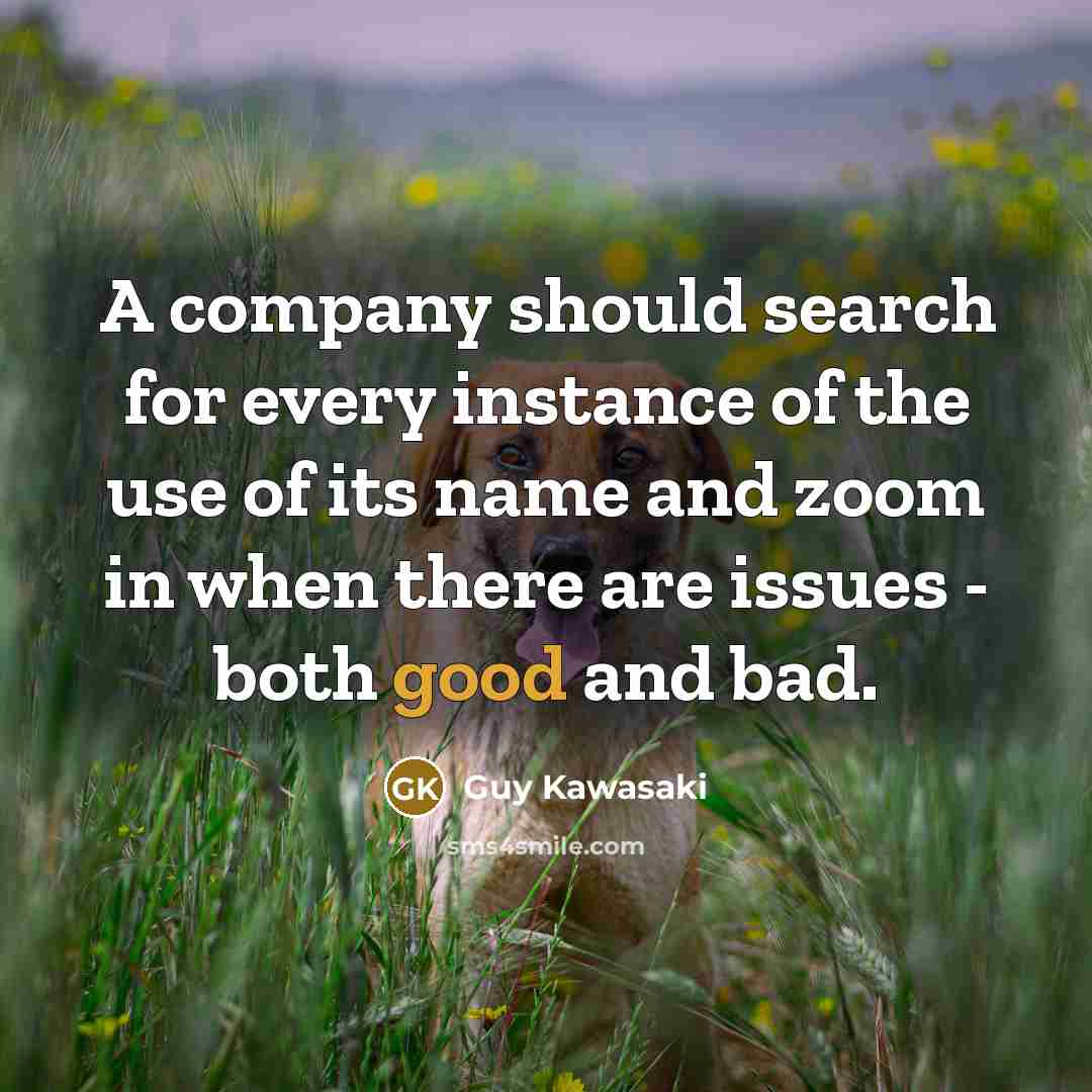“A company should search for every instance of the use…” quote by Guy Kawasaki