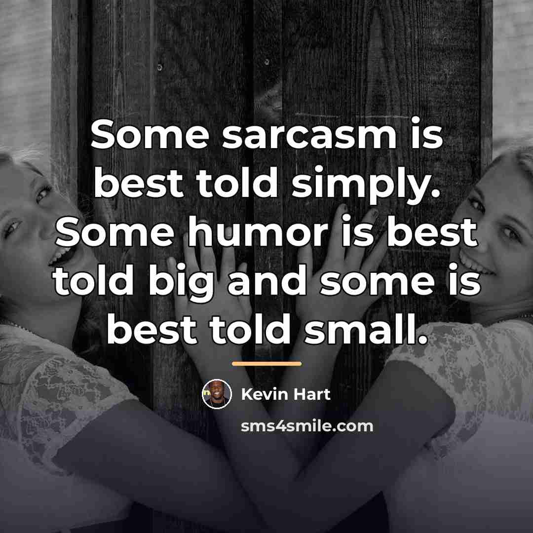“Some sarcasm is best told simply. Some humor is best…” quote by Kevin Hart