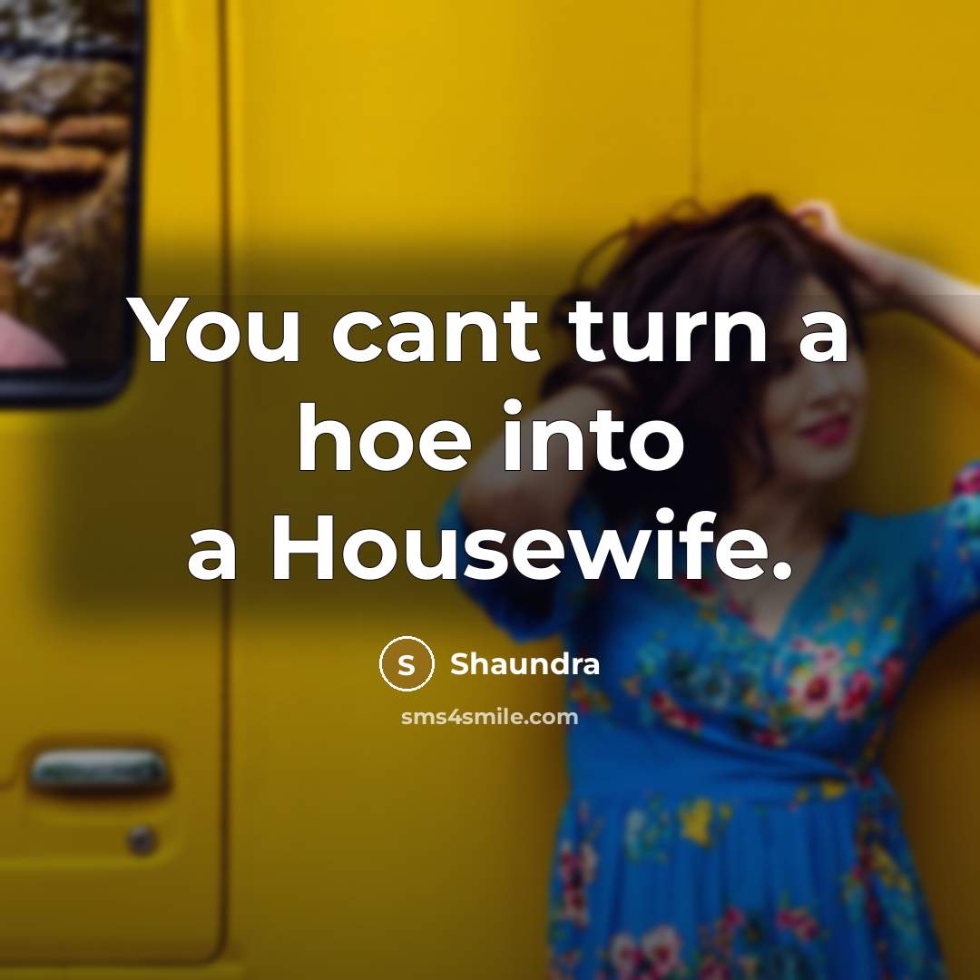 “You cant turn a hoe into a Housewife.…” quote by Shaundra