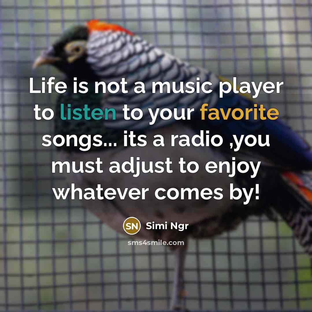 “Life is not a music player to listen to your…” quote by Simi Ngr