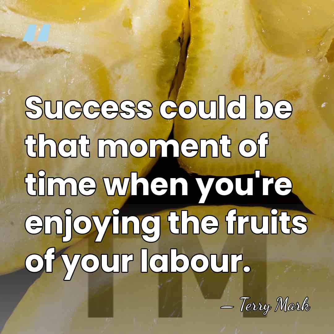 Success could be that moment of time when you're enjoying the fruits&hellip; - Terry Mark