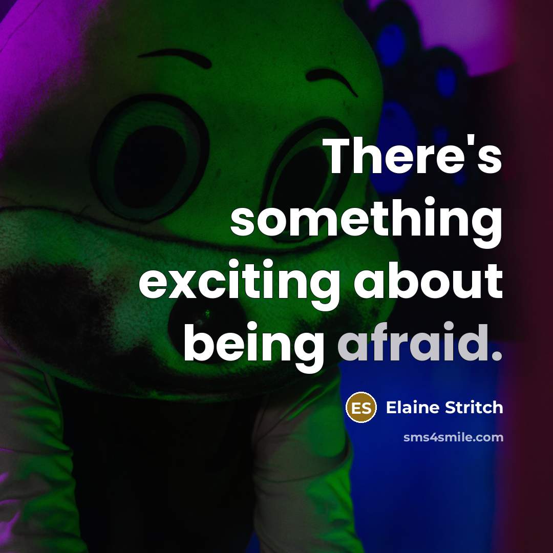 “There's something exciting about being afraid.” quote by Elaine Stritch