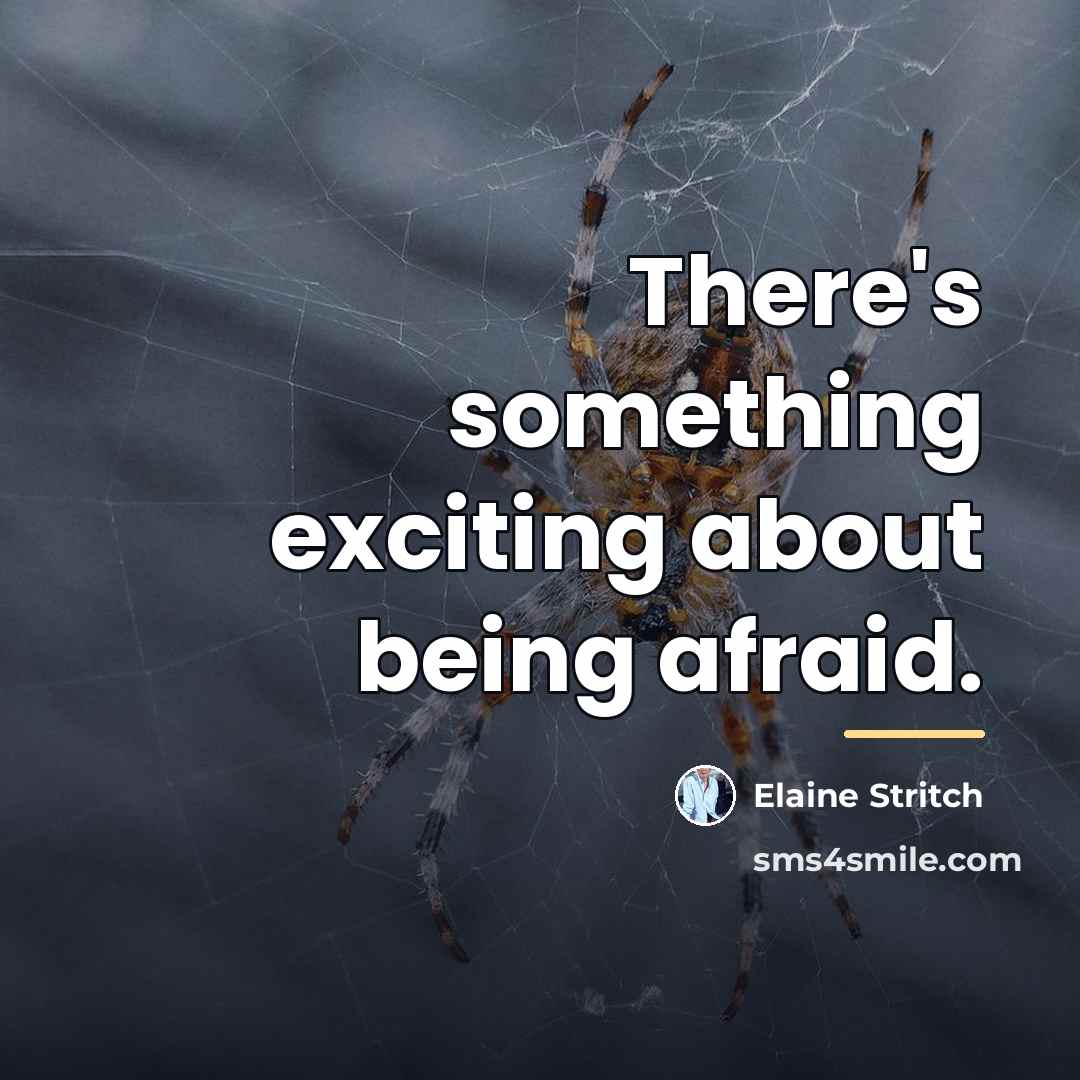 “There's something exciting about being afraid.…” quote by Elaine Stritch