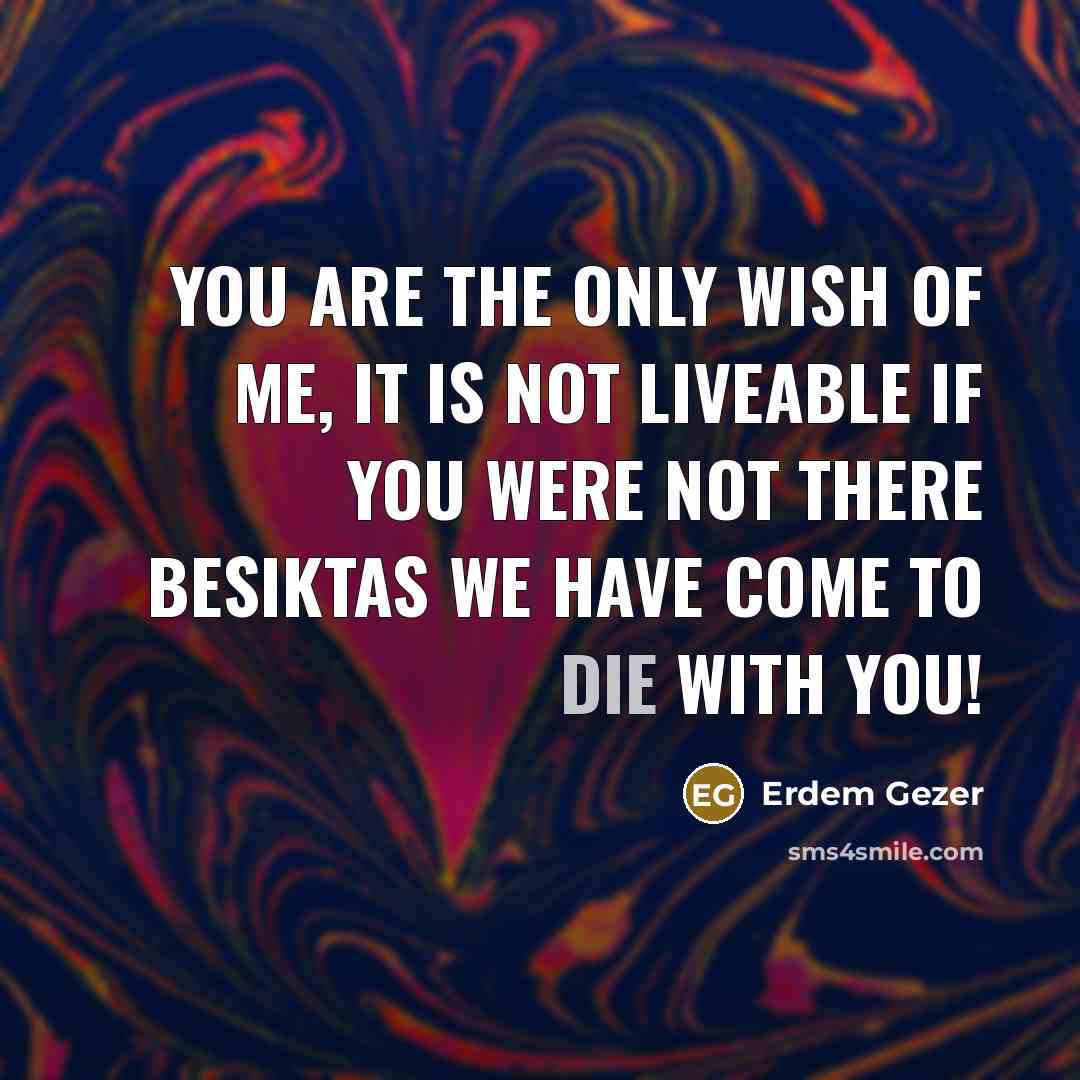 “You are the only wish of me, It is not…” quote by Erdem Gezer
