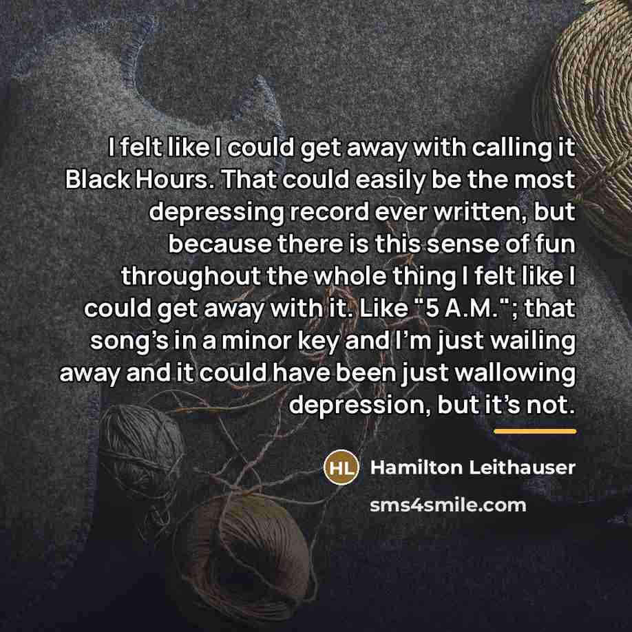 “I felt like I could get away with calling it…” quote by Hamilton Leithauser