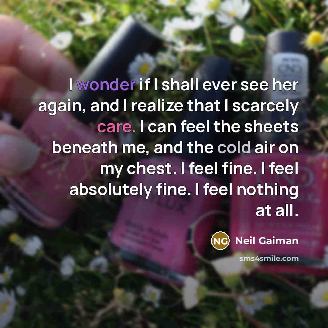 “I wonder if I shall ever see her again, and…” quote by Neil Gaiman
