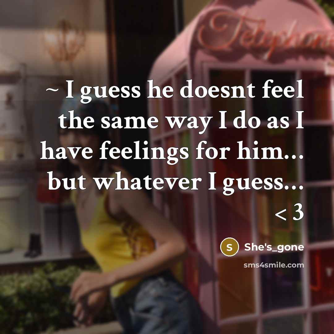 “~ I guess he doesnt feel the same way I…” quote by She's_gone