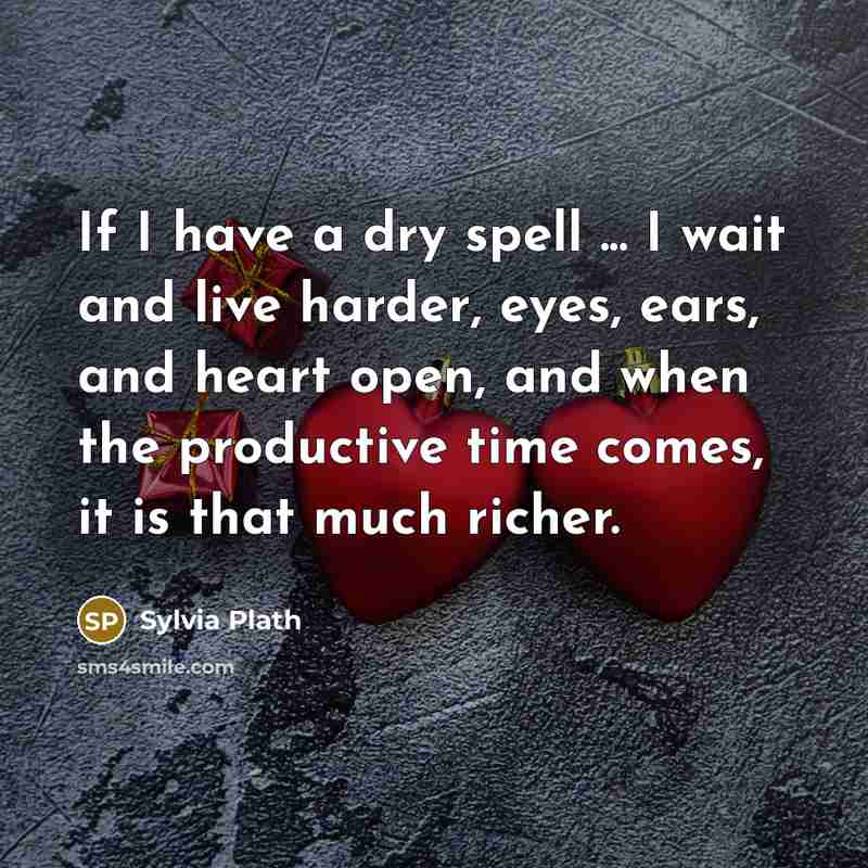 “If I have a dry spell ... I wait and…” quote by Sylvia Plath