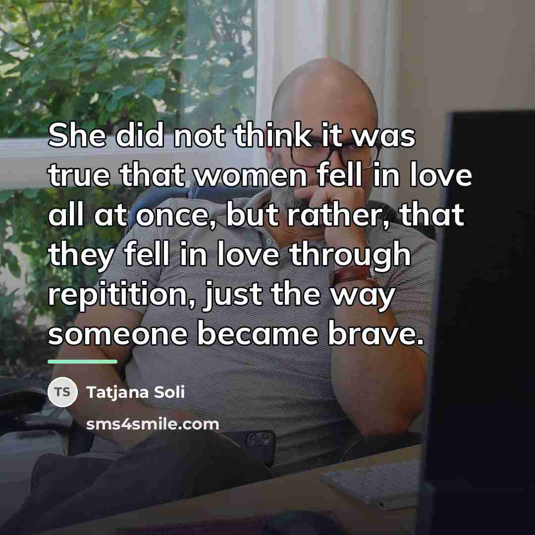 “She did not think it was true that women fell…” quote by Tatjana Soli