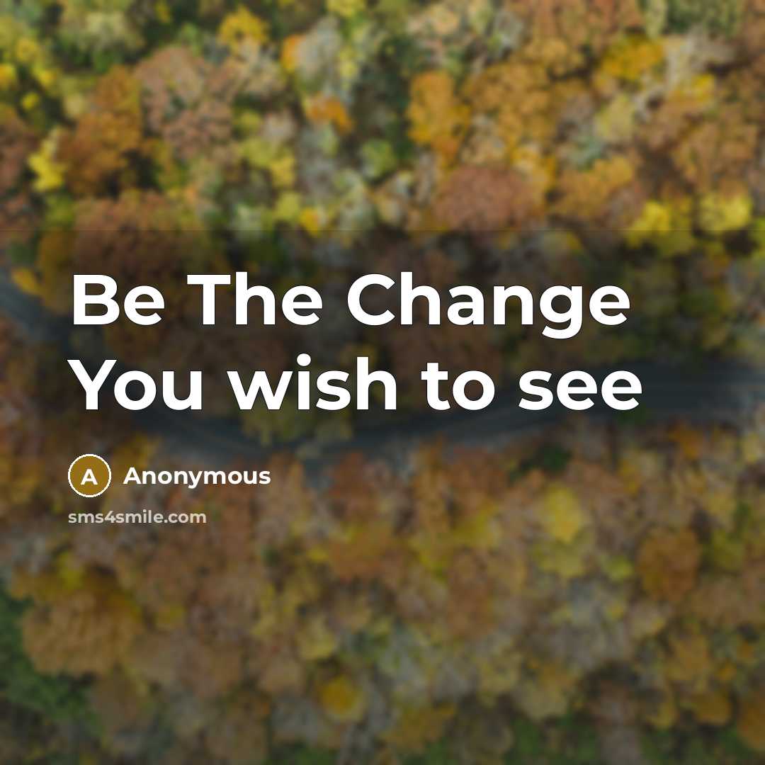 “Be The Change You wish to see” quote by Anonymous