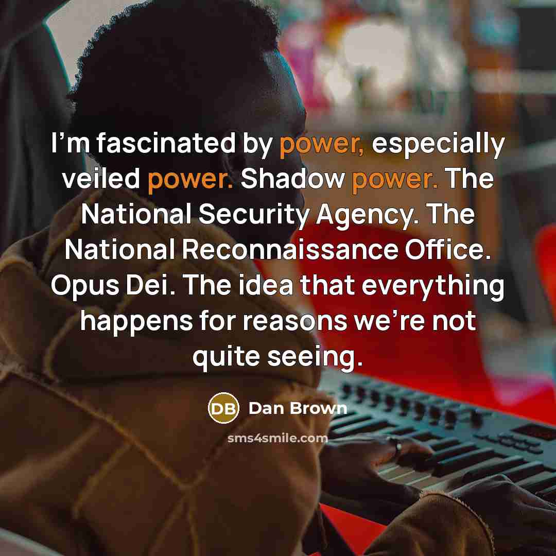 “I'm fascinated by power, especially veiled power. Shadow power. The…” quote by Dan Brown