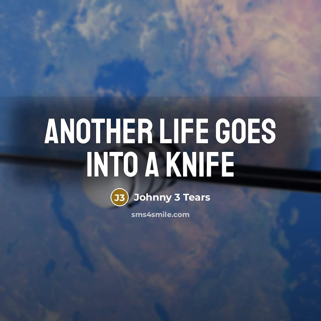 “Another life goes into a knife…” quote by Johnny 3 Tears