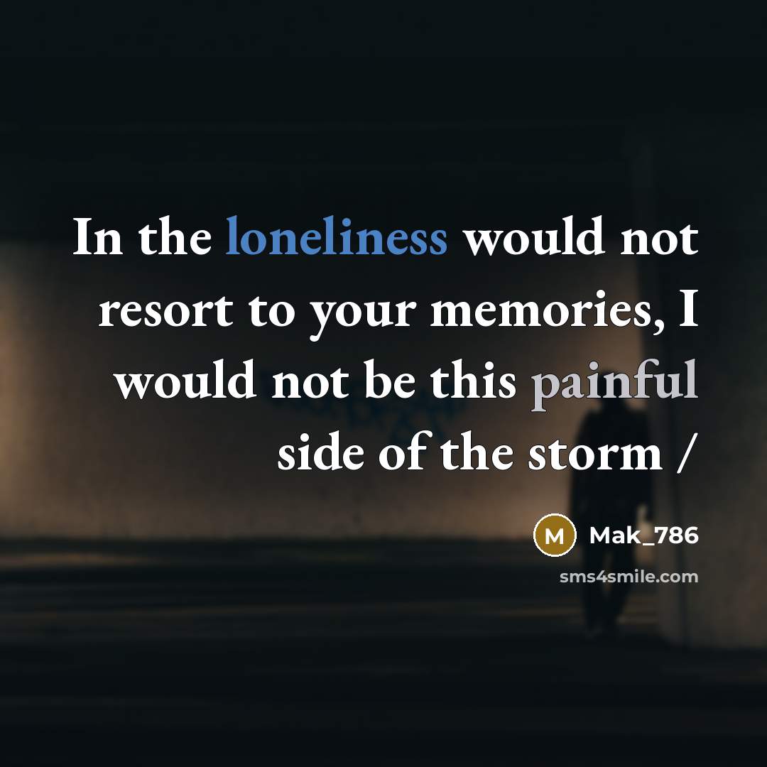 “In the loneliness would not resort to your memories, I…” quote by Mak_786