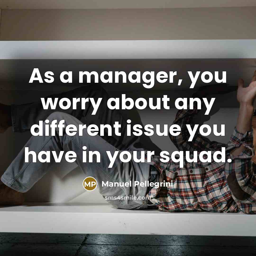 “As a manager, you worry about any different issue you…” quote by Manuel Pellegrini