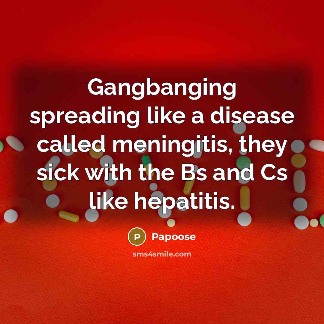 “Gangbanging spreading like a disease called meningitis, they sick with…” quote by Papoose