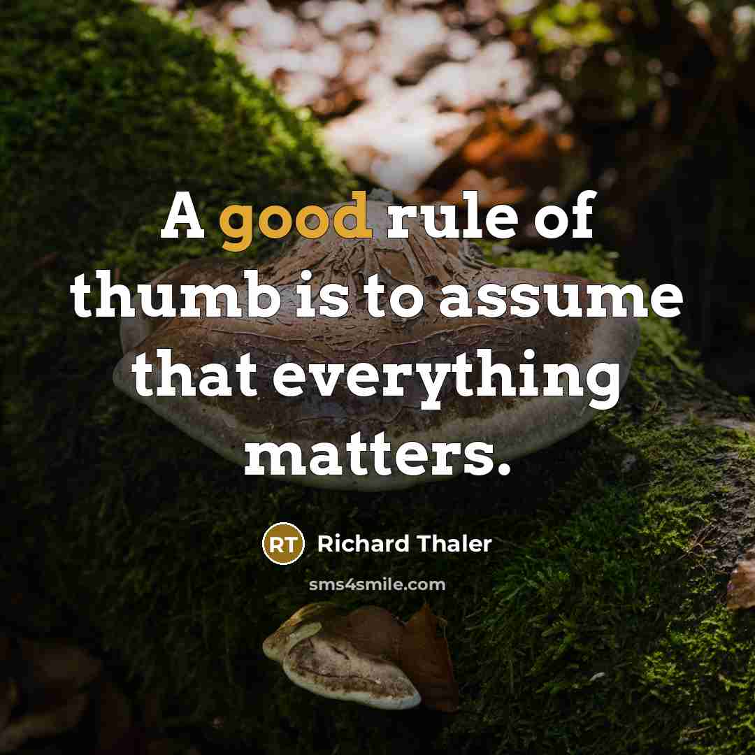 “A good rule of thumb is to assume that everything matters.” quote by Richard Thaler