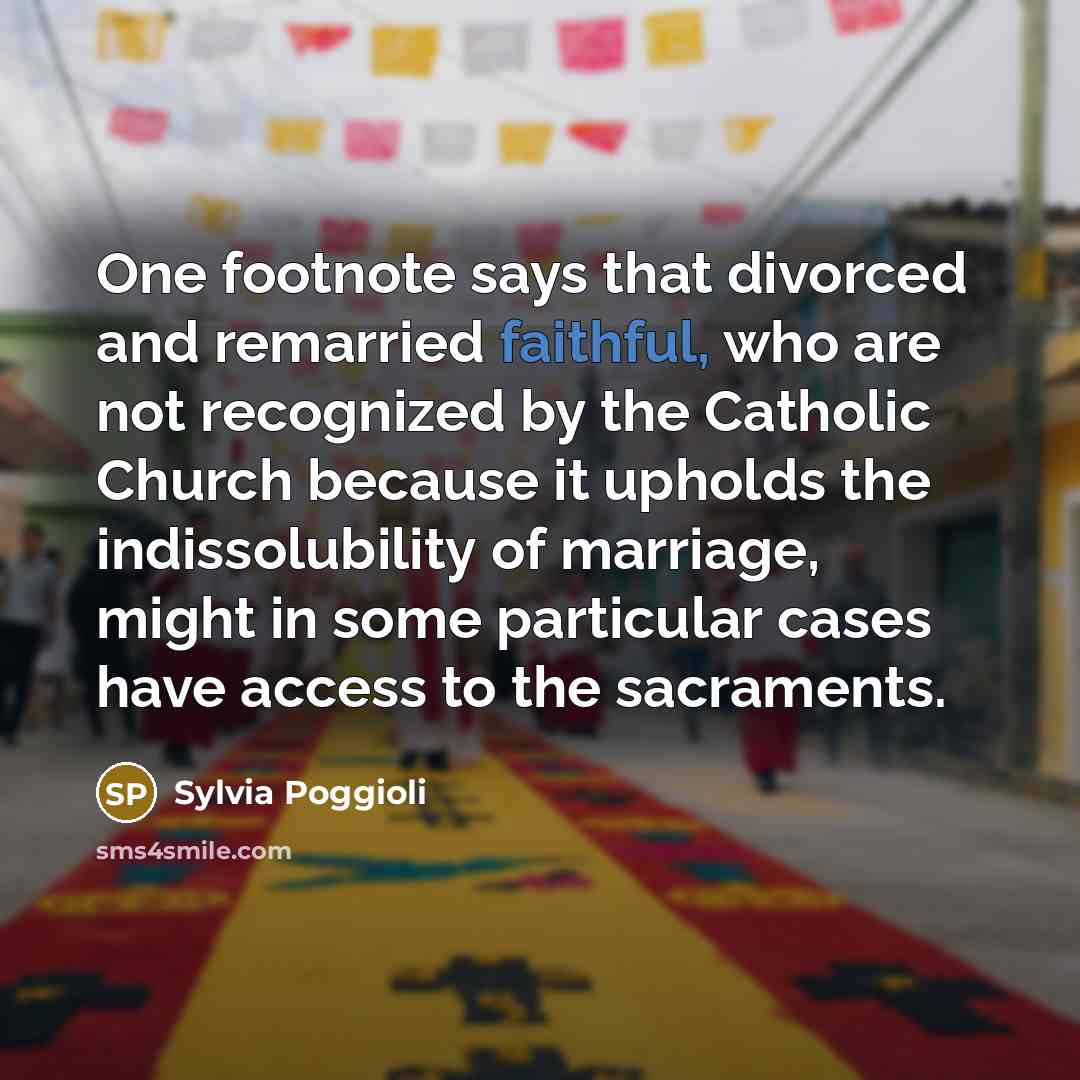“One footnote says that divorced and remarried faithful, who are…” quote by Sylvia Poggioli