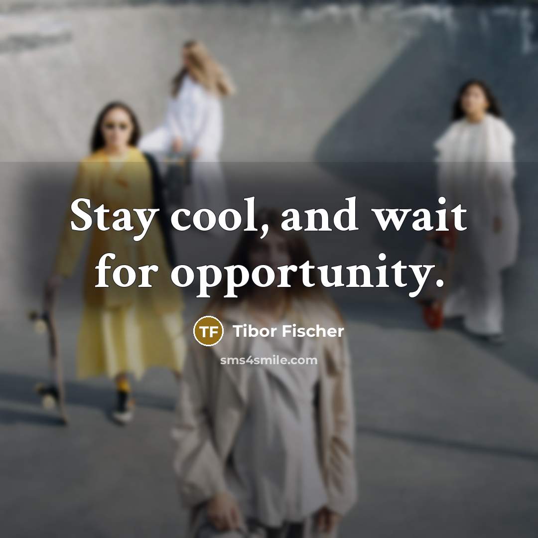 “Stay cool, and wait for opportunity.…” quote by Tibor Fischer