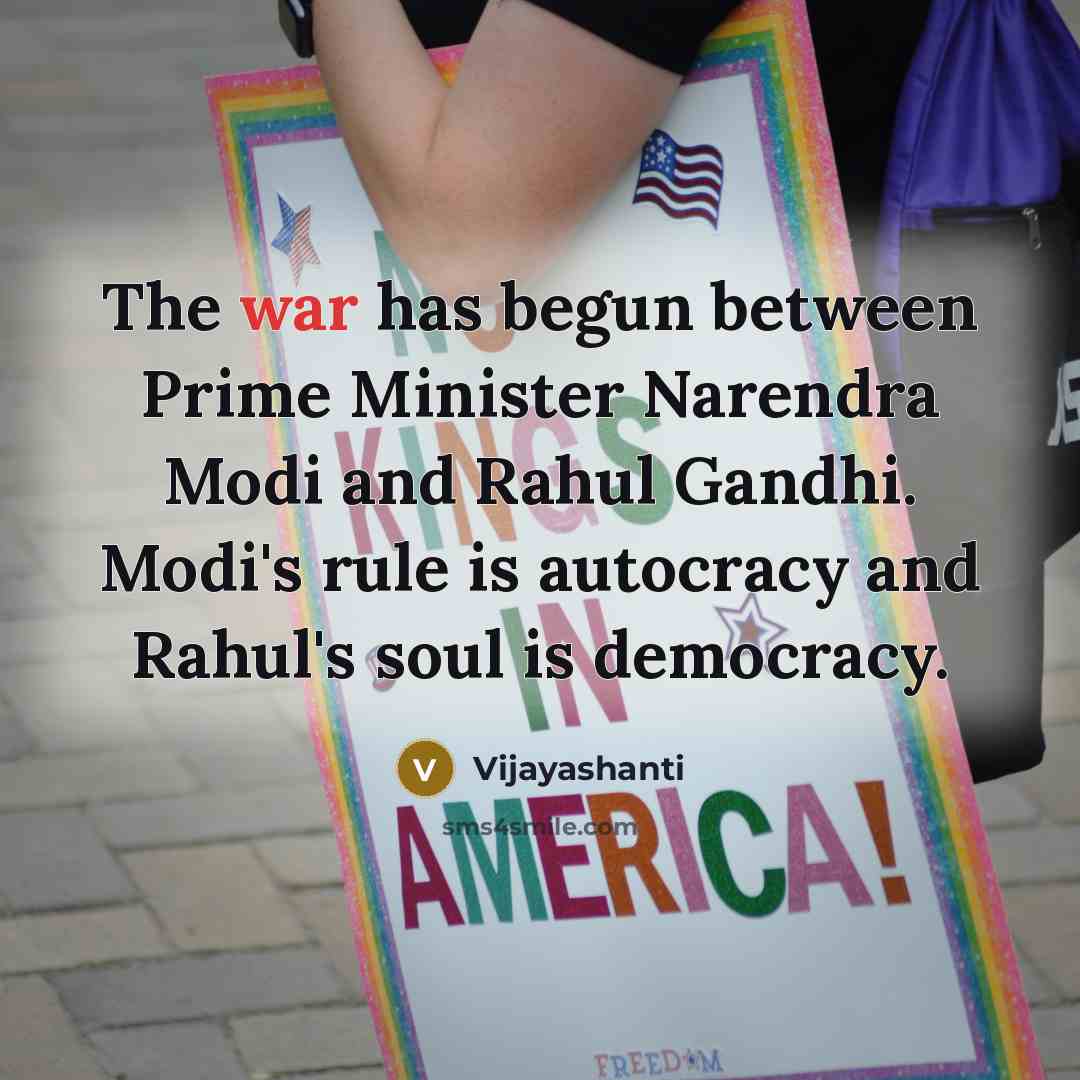 “The war has begun between Prime Minister Narendra Modi and…” quote by Vijayashanti