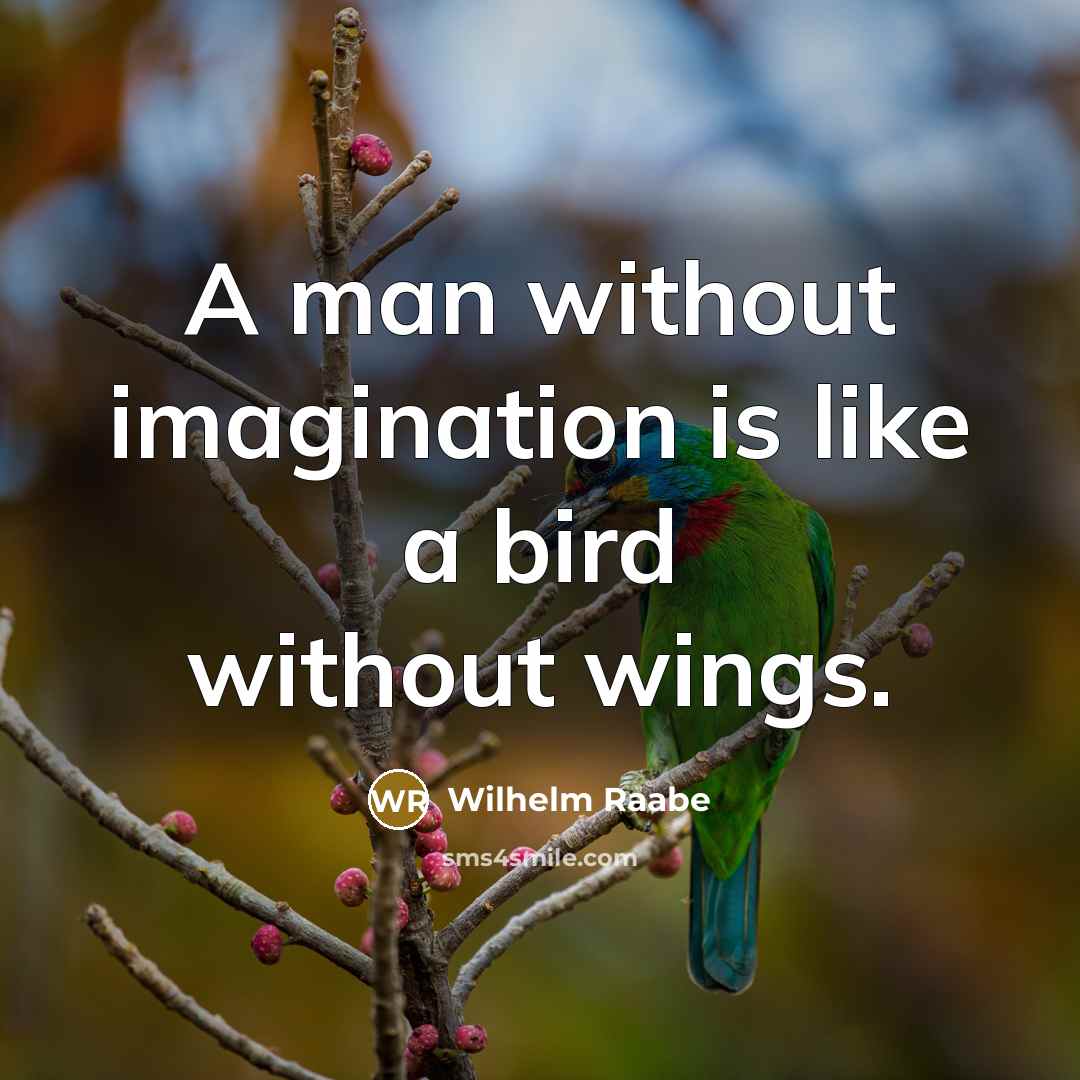 “A man without imagination is like a bird without wings.” quote by Wilhelm Raabe