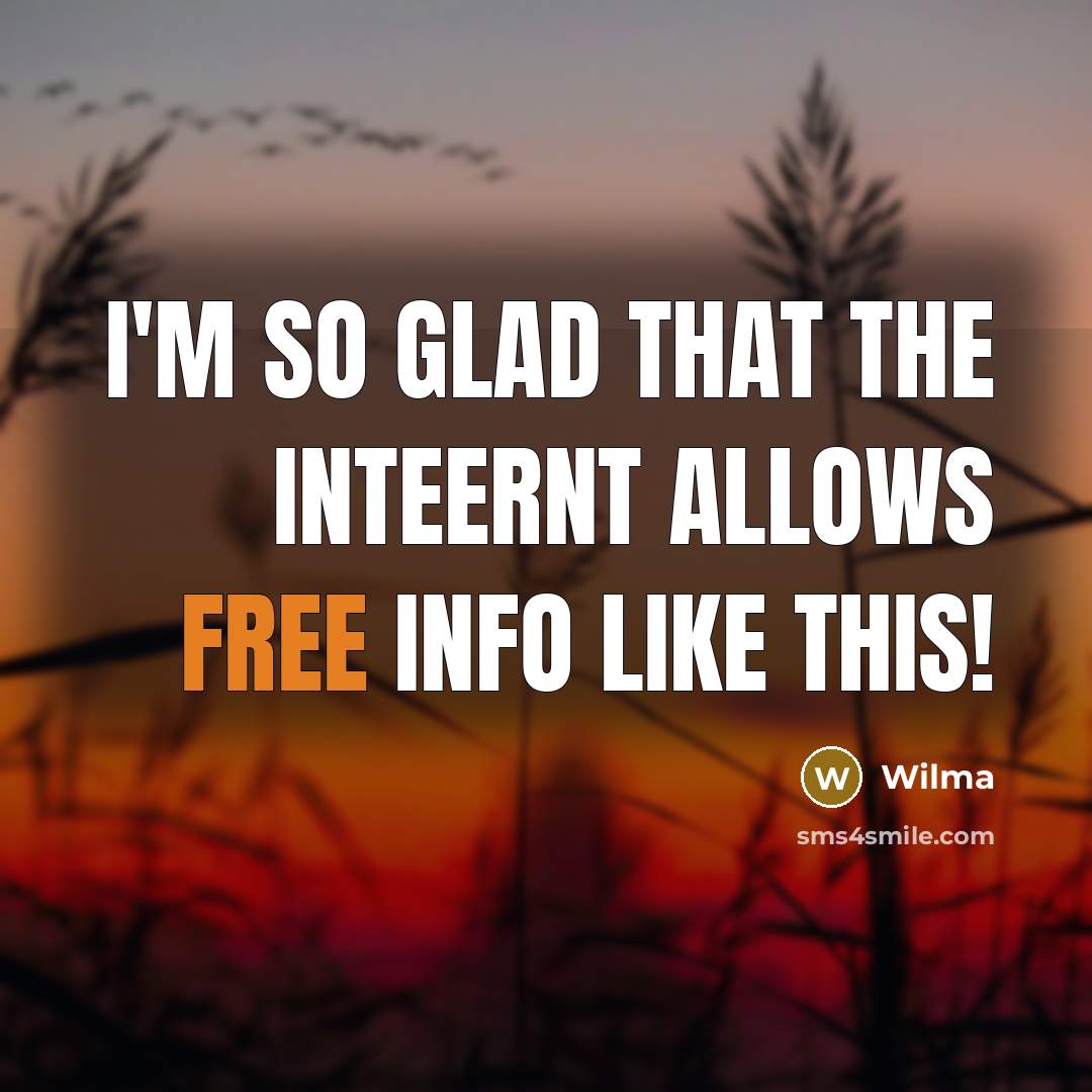 “I'm so glad that the inteernt allows free info like…” quote by Wilma