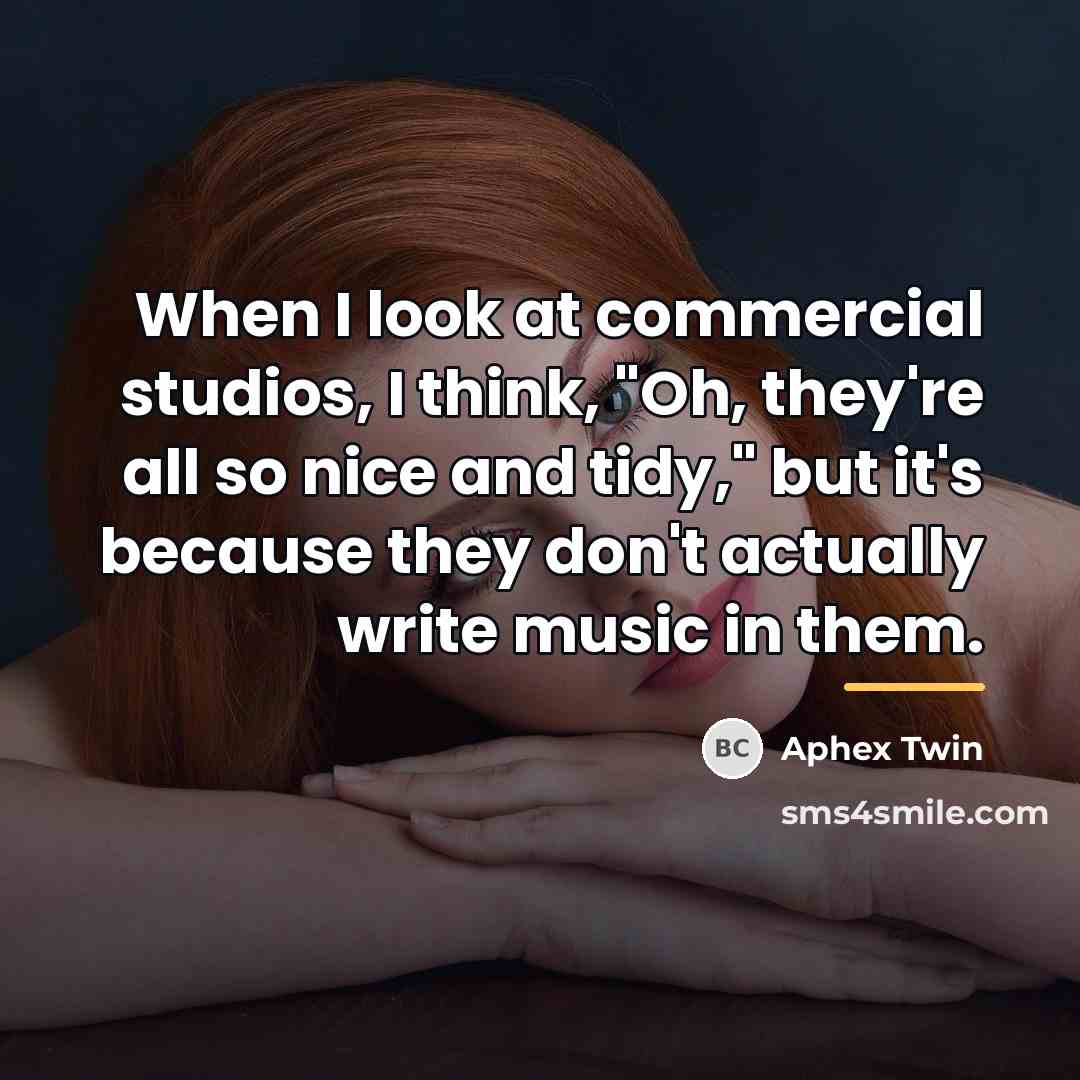 “When I look at commercial studios, I think, "Oh, they're…” quote by Aphex Twin