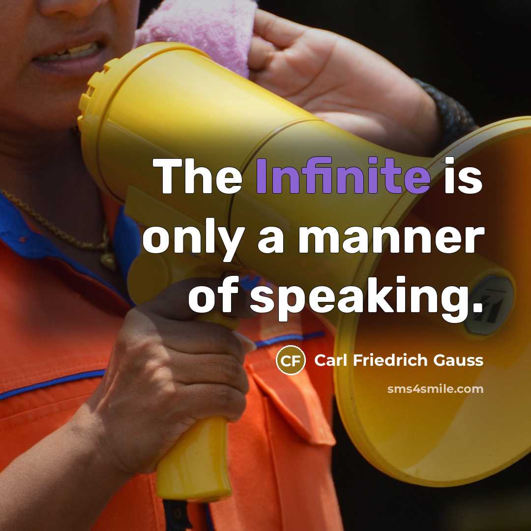 “The Infinite is only a manner of speaking.…” quote by Carl Friedrich Gauss