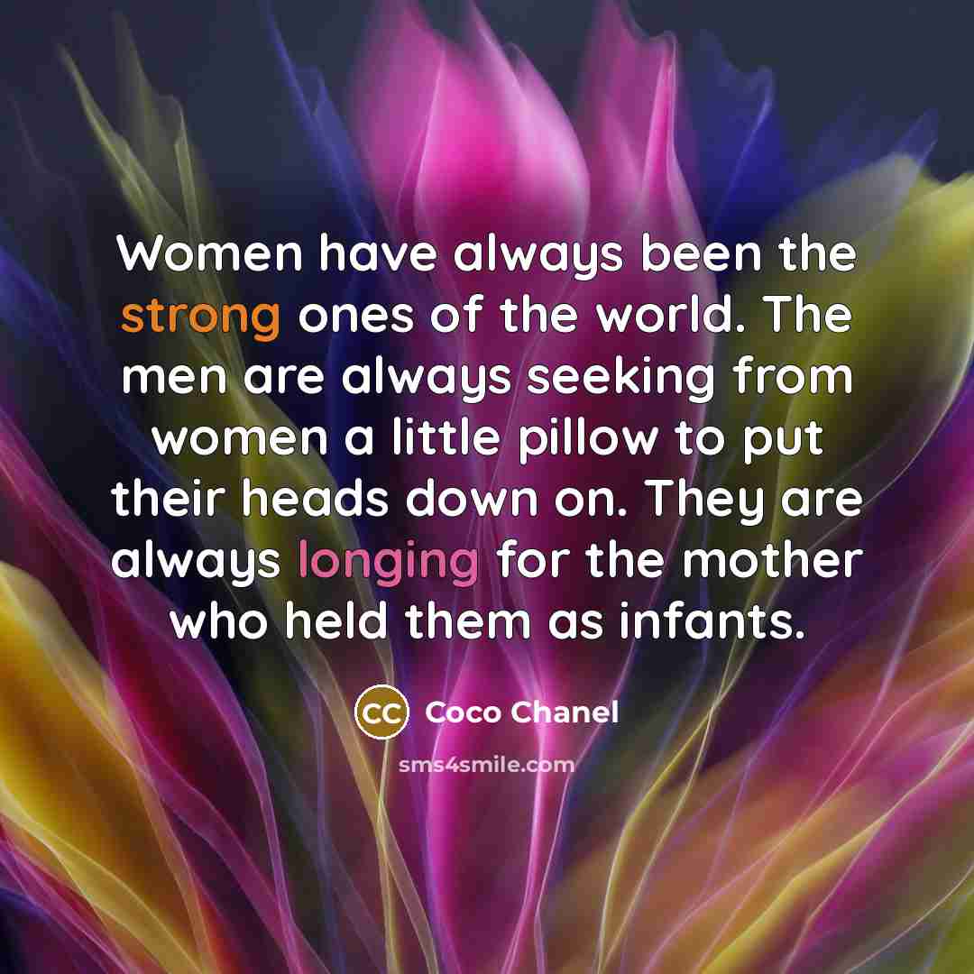 “Women have always been the strong ones of the world.…” quote by Coco Chanel