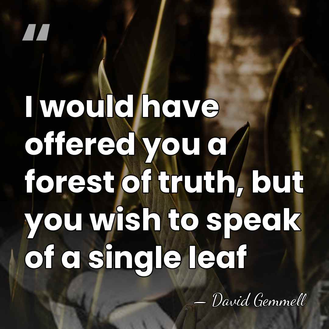 I would have offered you a forest of truth, but you wish&hellip; - David Gemmell