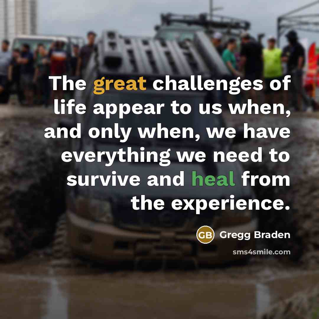 “The great challenges of life appear to us when, and…” quote by Gregg Braden