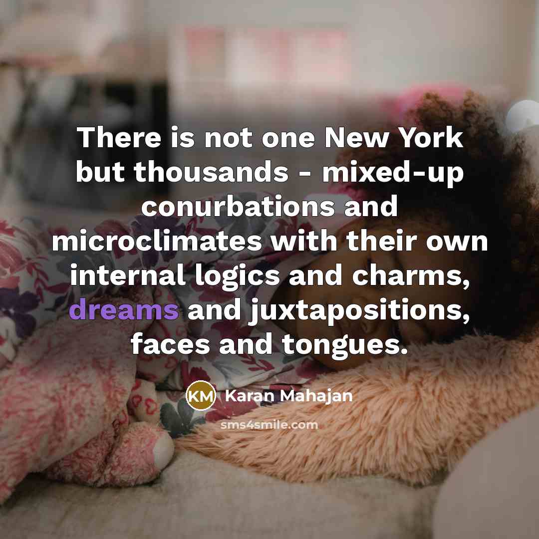 “There is not one New York but thousands - mixed-up…” quote by Karan Mahajan