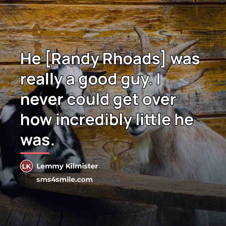 “He [Randy Rhoads] was really a good guy. I never…” quote by Lemmy Kilmister