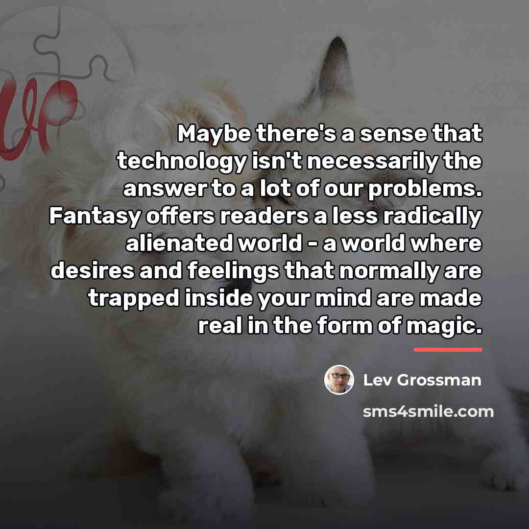 “Maybe there's a sense that technology isn't necessarily the answer…” quote by Lev Grossman